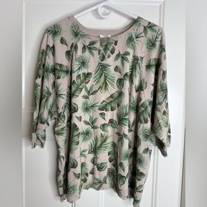Women’s J. Jill Palm Print Sweater, size 2X